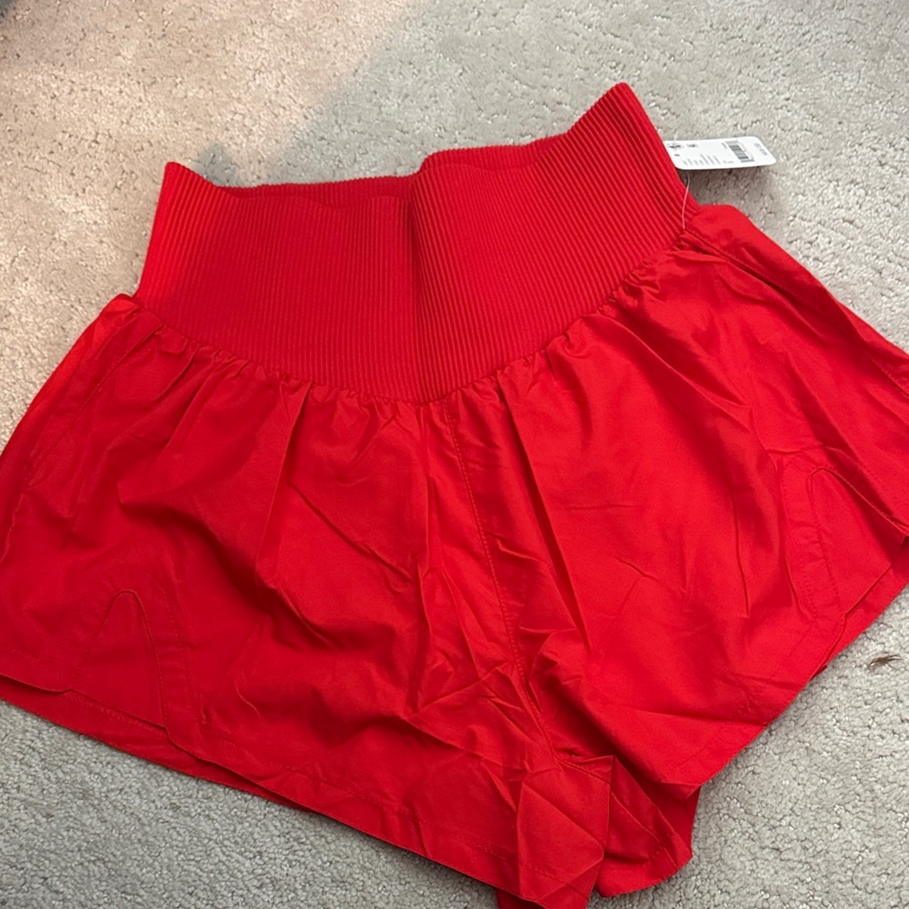 FP Movement by Free People Vibrant Red High-Waist Shorts - Picture 3 of 3